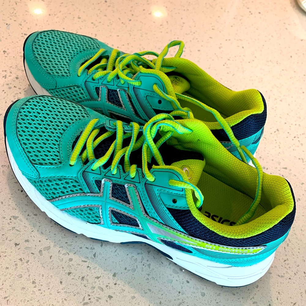 ASICS Aqua/Navy/“Kermit the Frog” Green NWOT Sneakers - US Size 6